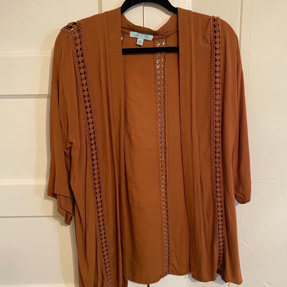 Burnt Orange Earthy Light Boho Coverup